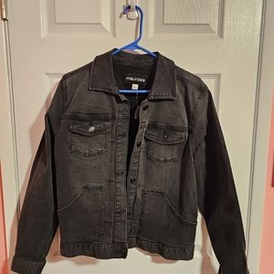 NWT Maurice's black jean jacket L stretchy